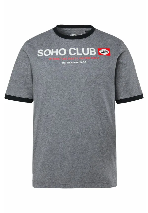 

Футболка с принтом на груди, коротким рукавом, круглым вырезом, с возможностью нанесения принта. Men Plus, Mottled Grey