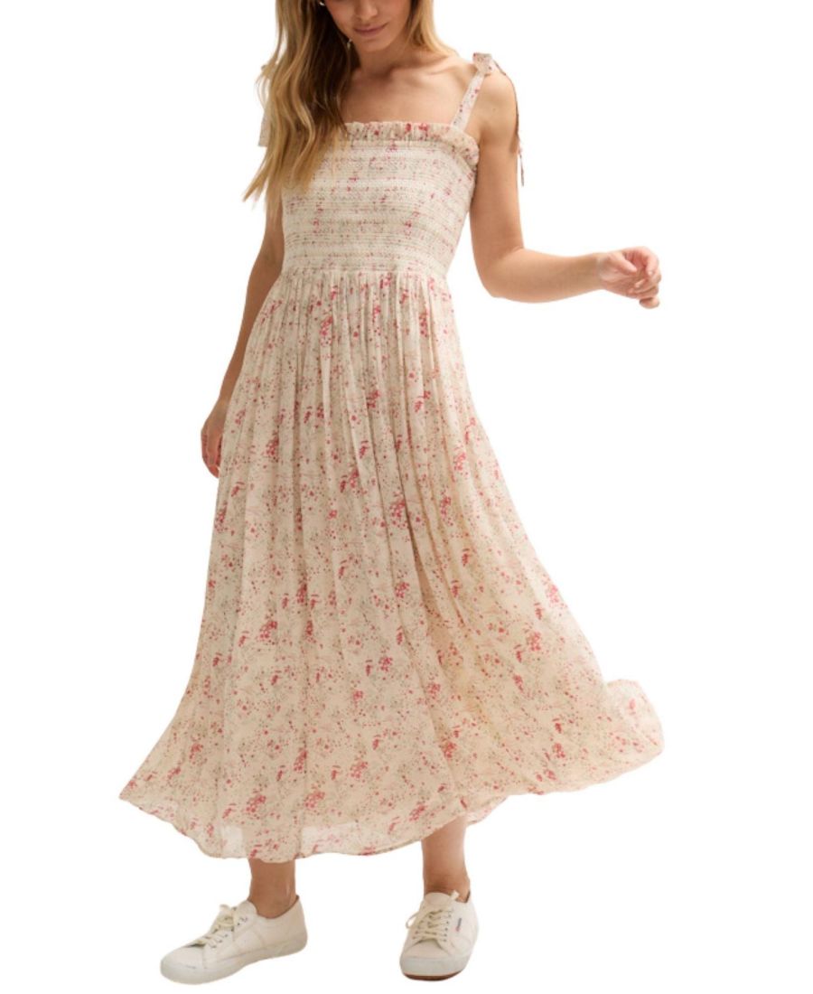 

Женское длинное платье Annie с присборенным принтом Lily and Lionel London, Pink