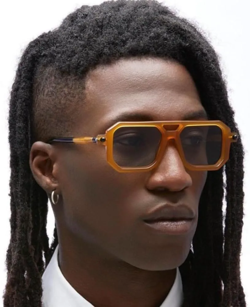 

Солнцезащитные очки в стиле ретро квадратной формы 2027 года для женщин и мужчин, винтажные солнцезащитные очки с защитой от УФ-излучения UV400 MTZJH, Orange Grey