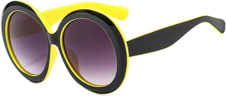 

Женские большие круглые солнцезащитные очки для мужчин, цветная оправа, прозрачные градиентные солнцезащитные очки с защитой от УФ-излучения UV400 VFDHN, 4