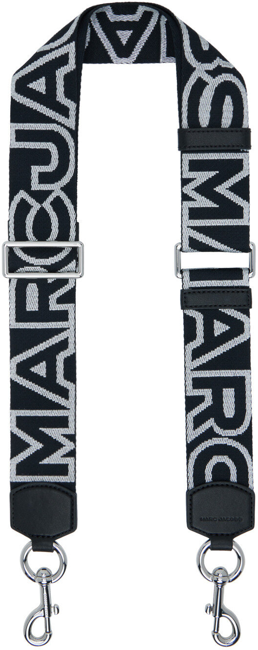 

Плечевой ремень «The Outline Logo Webbing» черного и серебристого цветов Marc Jacobs