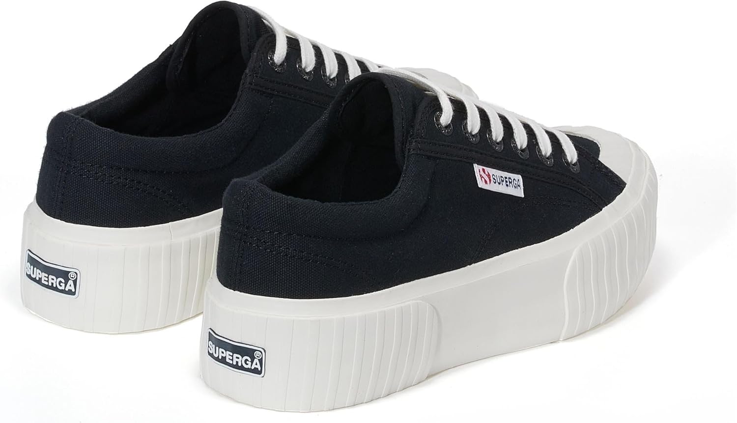 Мужские кроссовки Superga 2631 Stripe Platform, белый/черный — фото 3