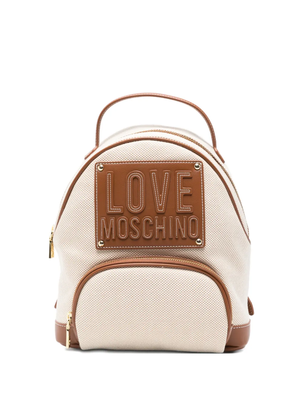 

Рюкзак с тисненным логотипом Love Moschino, бежевый