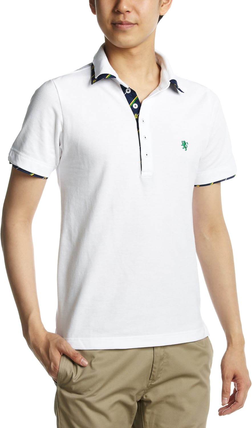 

Поло PINK PONC из пике с воротником 2 дюйма, полковой стиль Pincponc, белый