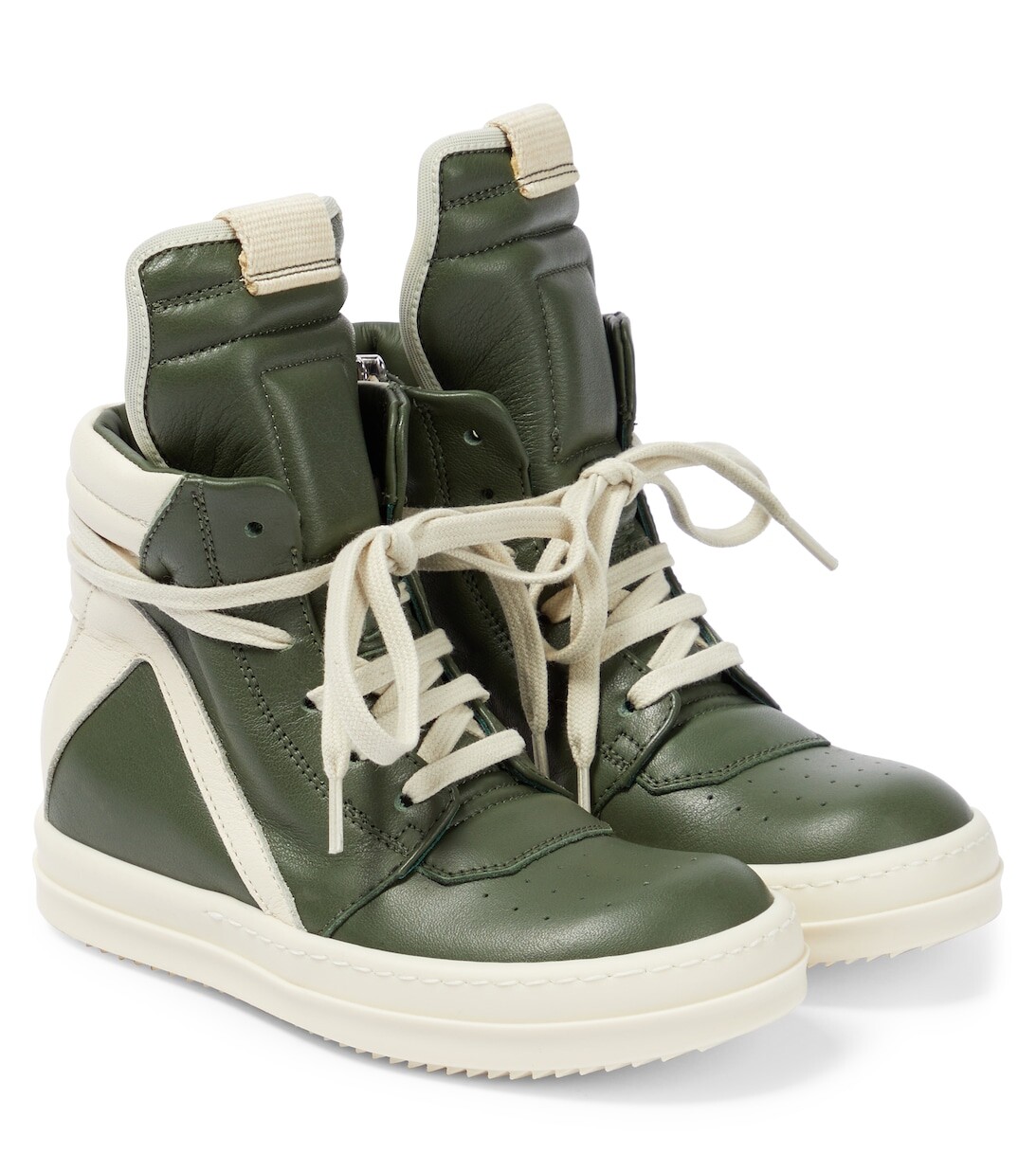 

Высокие кожаные кроссовки Geobasket Rick Owens, зеленый