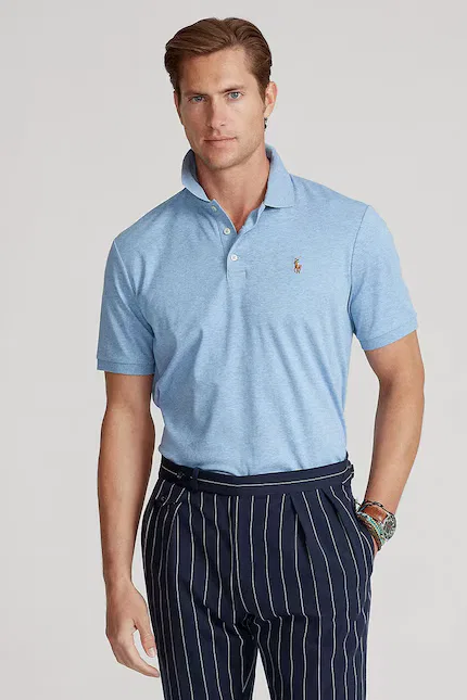 Поло slim fit Polo Ralph Lauren, синий