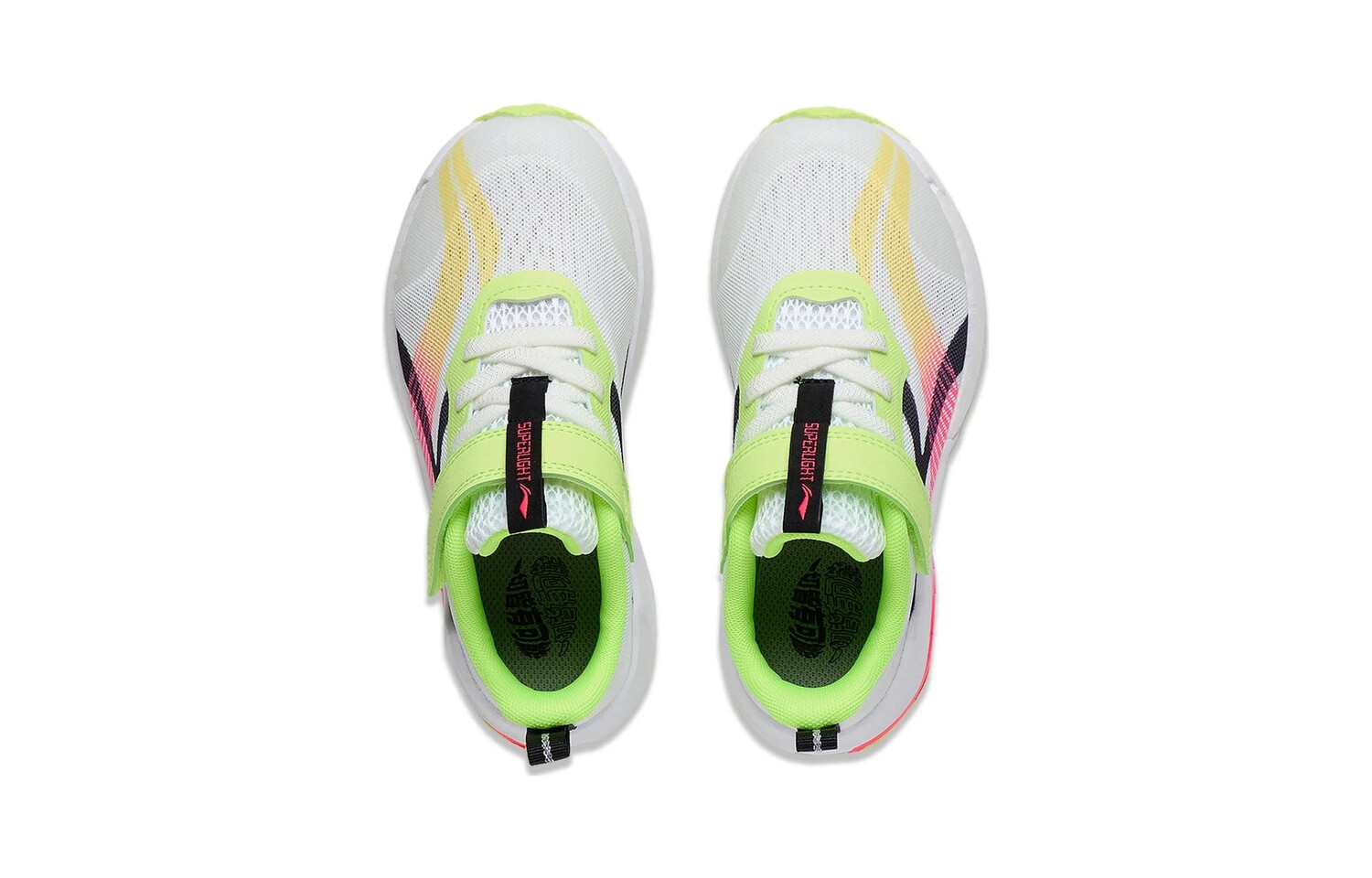 Супер легкие 20 детские кроссовки PS Low-top белые/зеленые Lining Young — фото 4