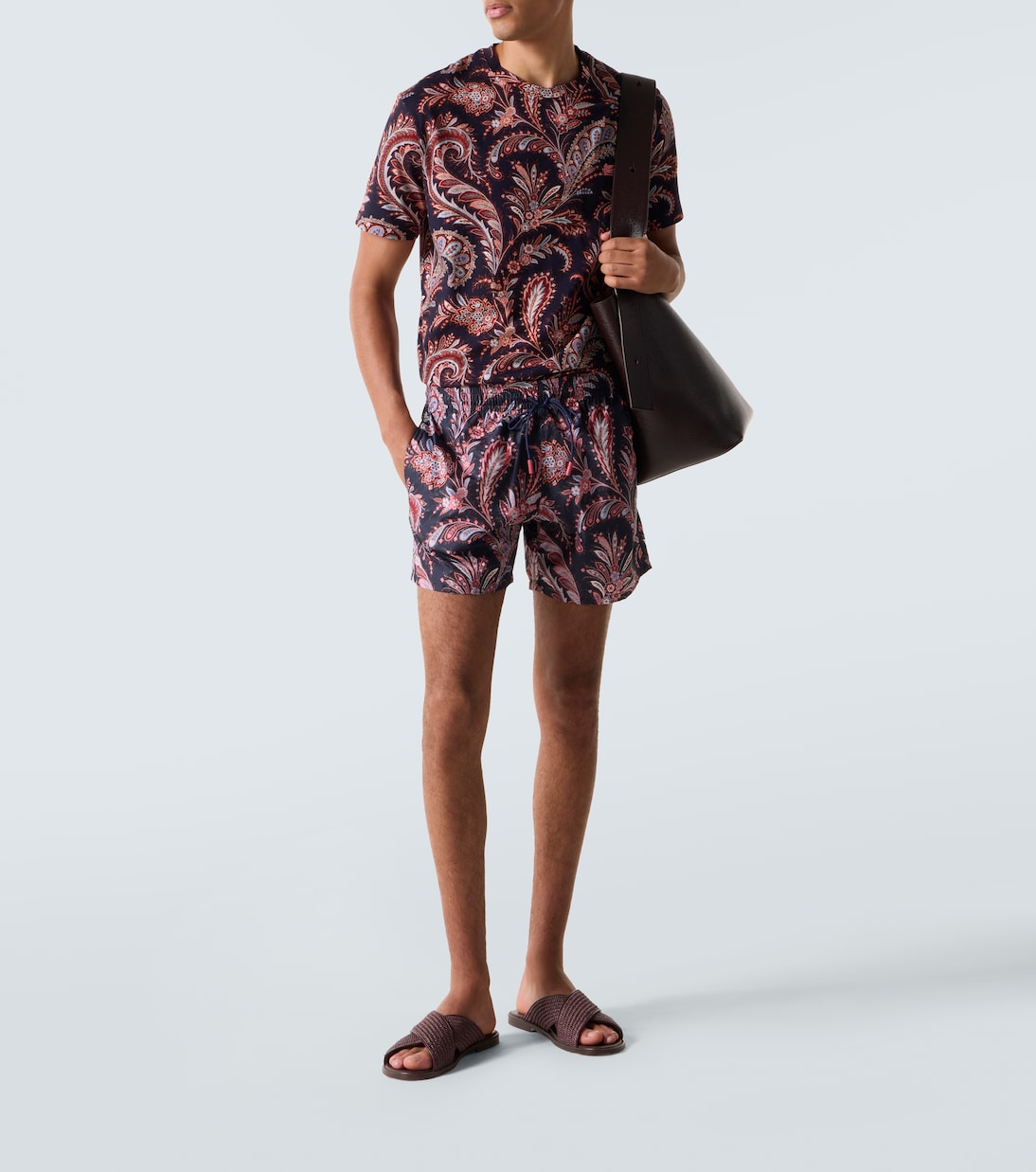 Футболка из хлопкового джерси с принтом пейсли Etro, Print on Blue Base — фото 2