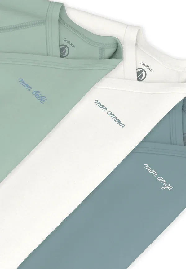 Боди Naissance body Petit Bateau, зелено-белый — фото 3