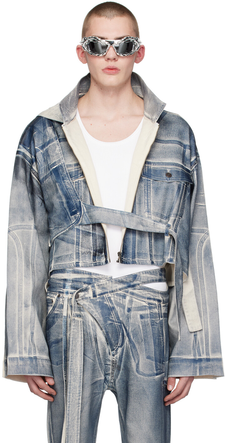 

SSENSE Эксклюзивная синяя джинсовая куртка Ottolinger, Синий, SSENSE Эксклюзивная синяя джинсовая куртка Ottolinger