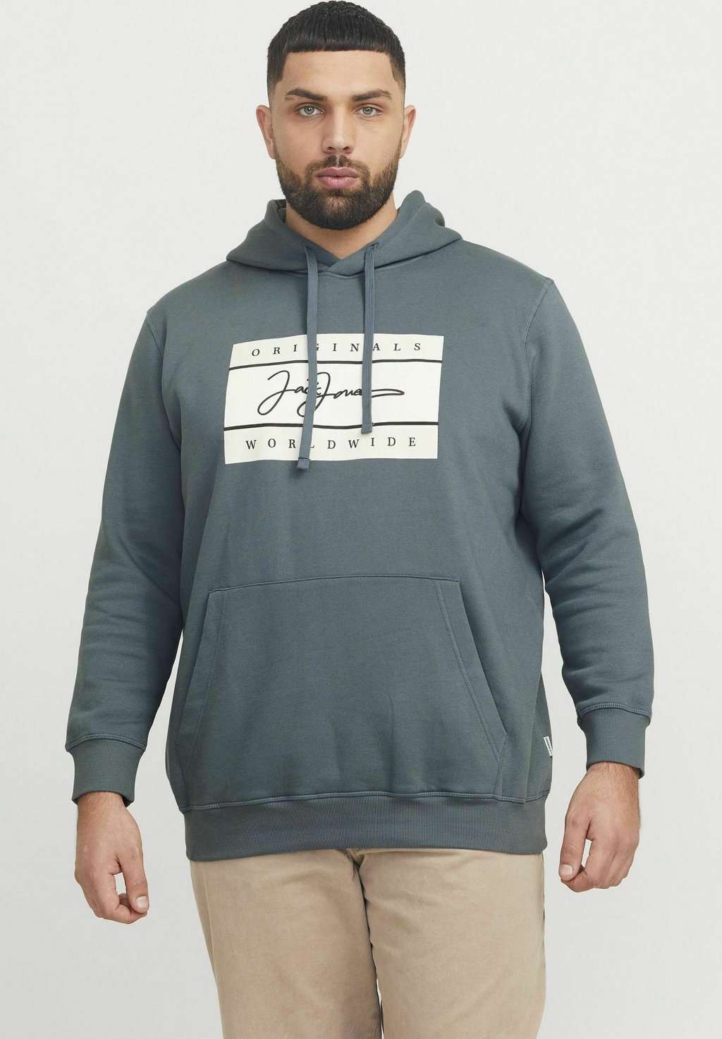 

Толстовка LOGO con cappuccio Jack & Jones, серый