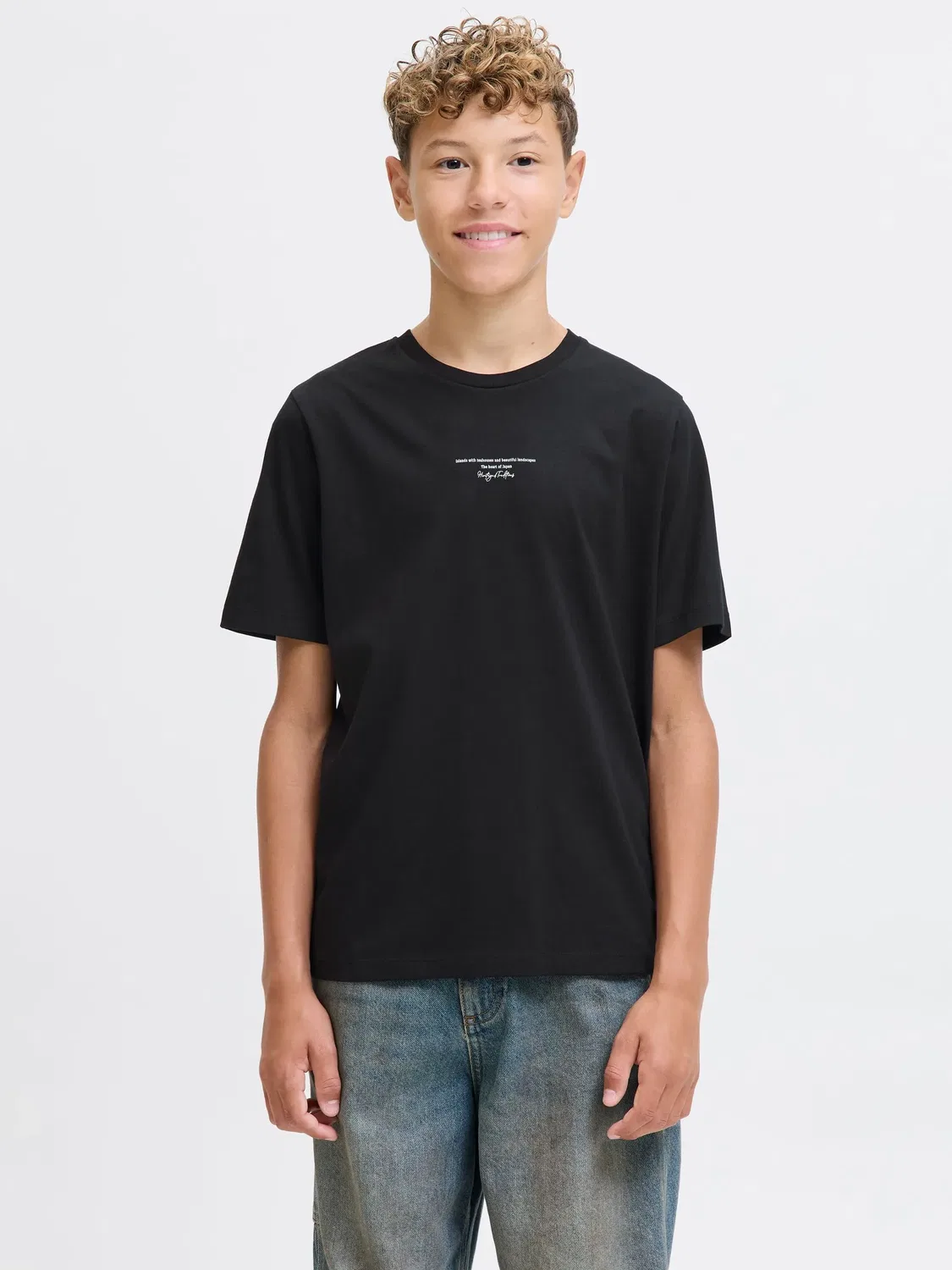 Футболка с принтом, JACK & JONES Junior, черный — фото 3
