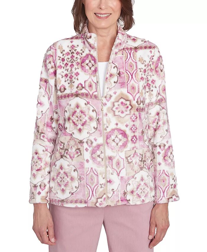 

Куртка Petite Telluride Fuzzy Medallion-Print Alfred Dunner, мультиколор