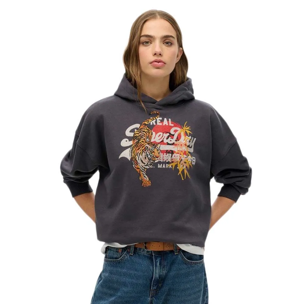 

Худи Superdry VL Tokyo Relaxed Fit, серый