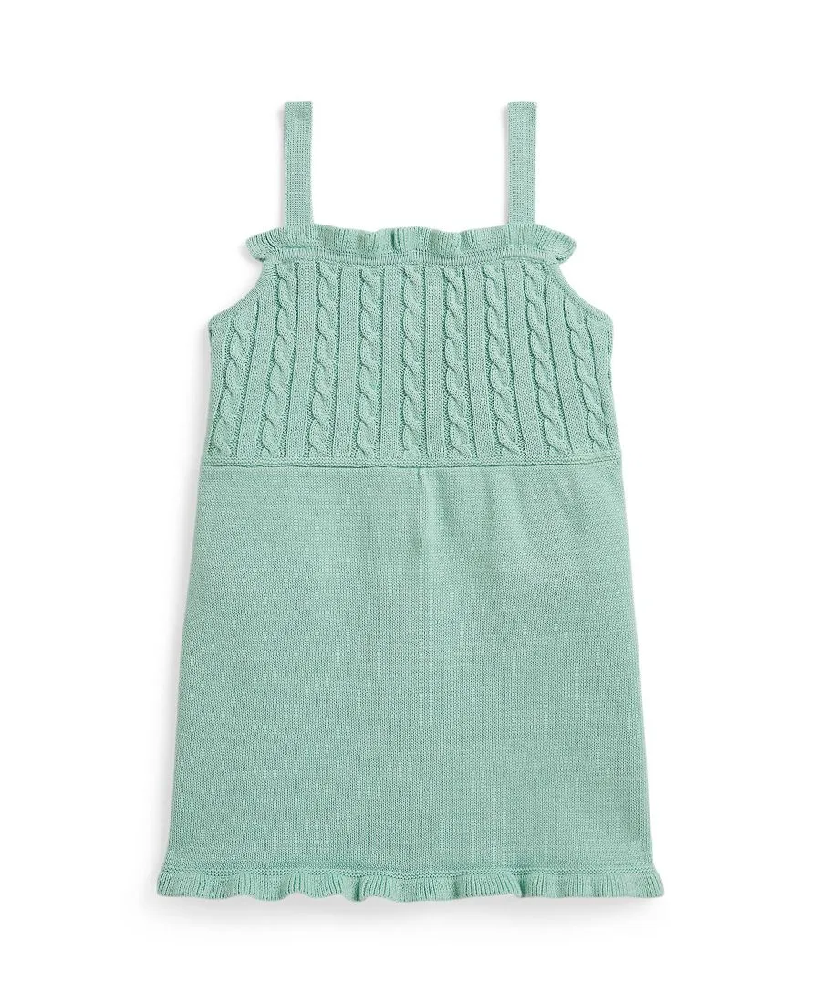 Мини-комбинезончик с косами для девочек Polo Ralph Lauren, Celadon — фото 2