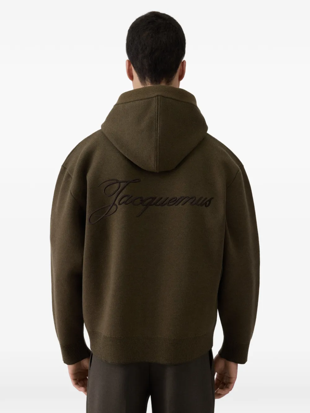 Кардиган на молнии из пике с капюшоном Jacquemus, зеленый — фото 3