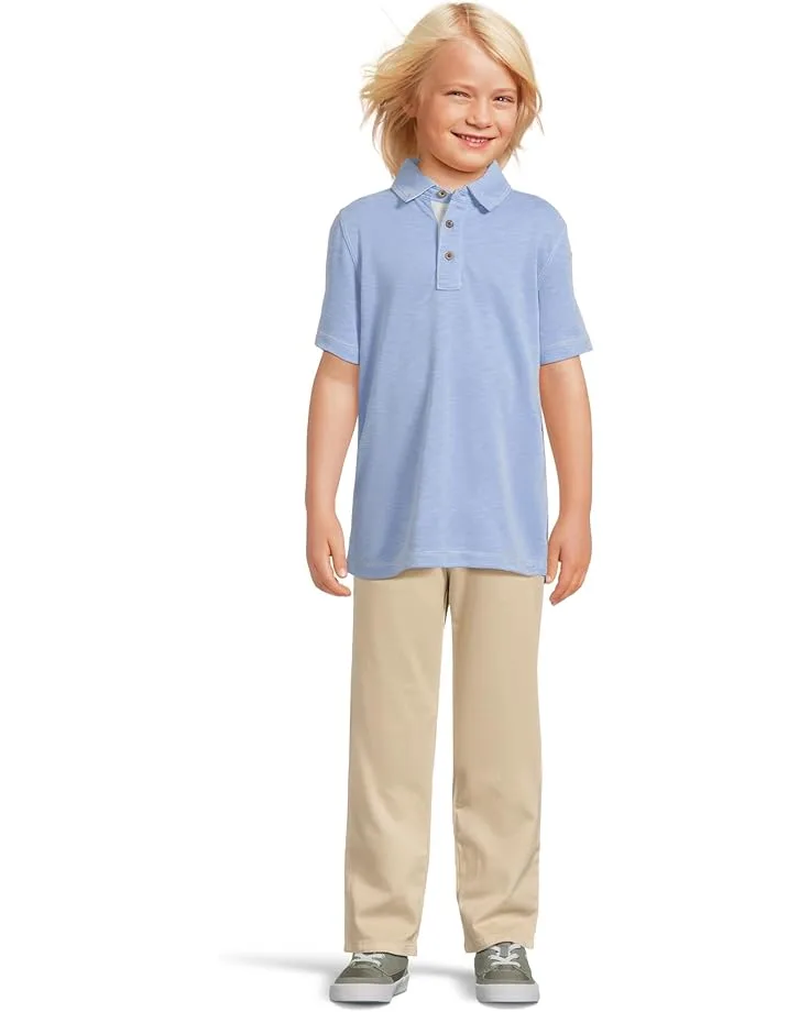 Поло Johnston & Murphy Kids Vintage Slub Polo (Big Kid), Light BlueSee Less — фото 4