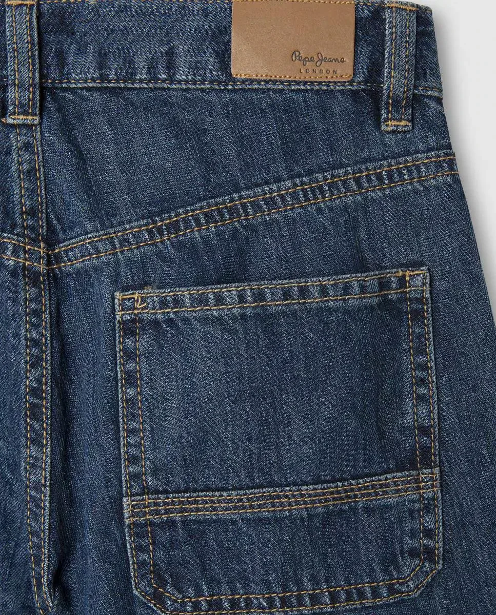 Джинсы с заплатками Loose Dan с двойными коленями для мальчика Pepe Jeans, индиго синий — фото 4