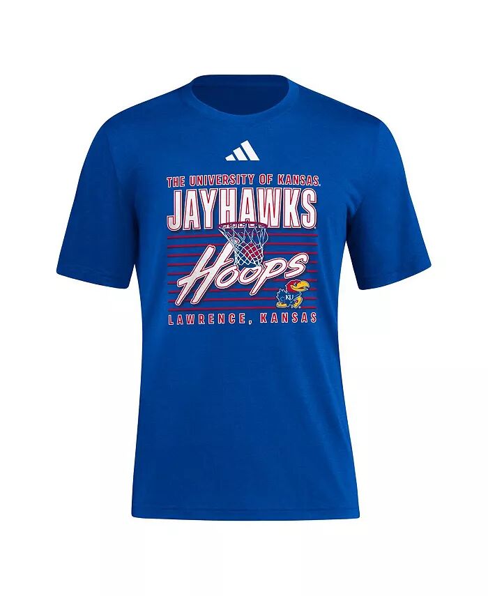 Мужская футболка Royal Kansas Jayhawks Locker Swish Tri-blend adidas — фото 3