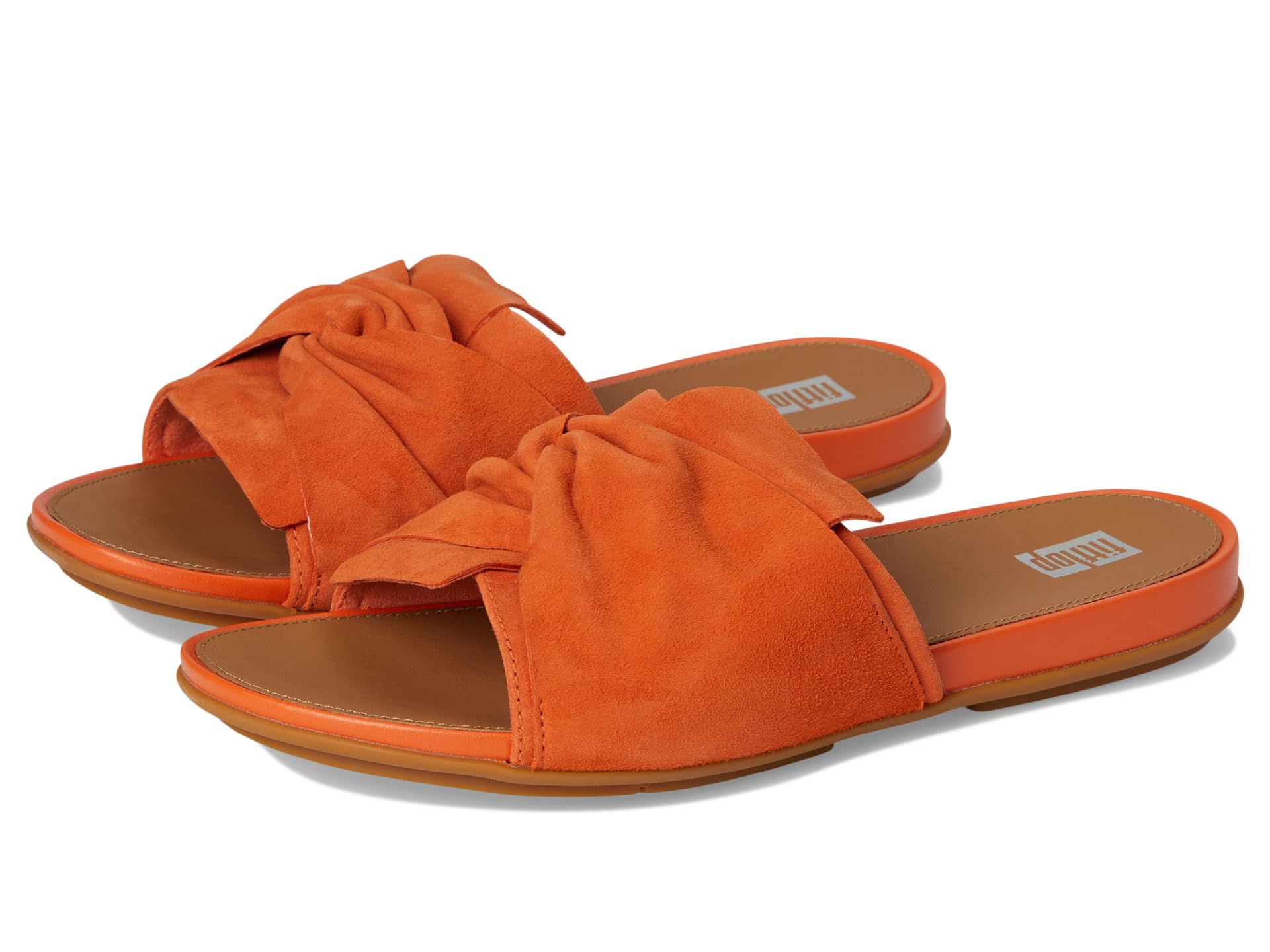 Сандалии FitFlop Gracie Soft-Twist Suede Slides, цвет Satsuma