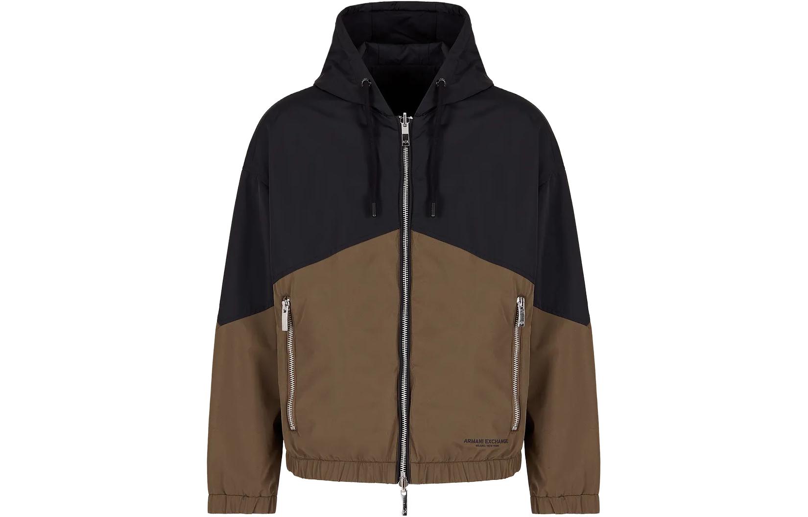 

Куртка с капюшоном в стиле колор-блок ARMANI EXCHANGE, Black Umber, Черный, Куртка с капюшоном в стиле колор-блок ARMANI EXCHANGE, Black Umber