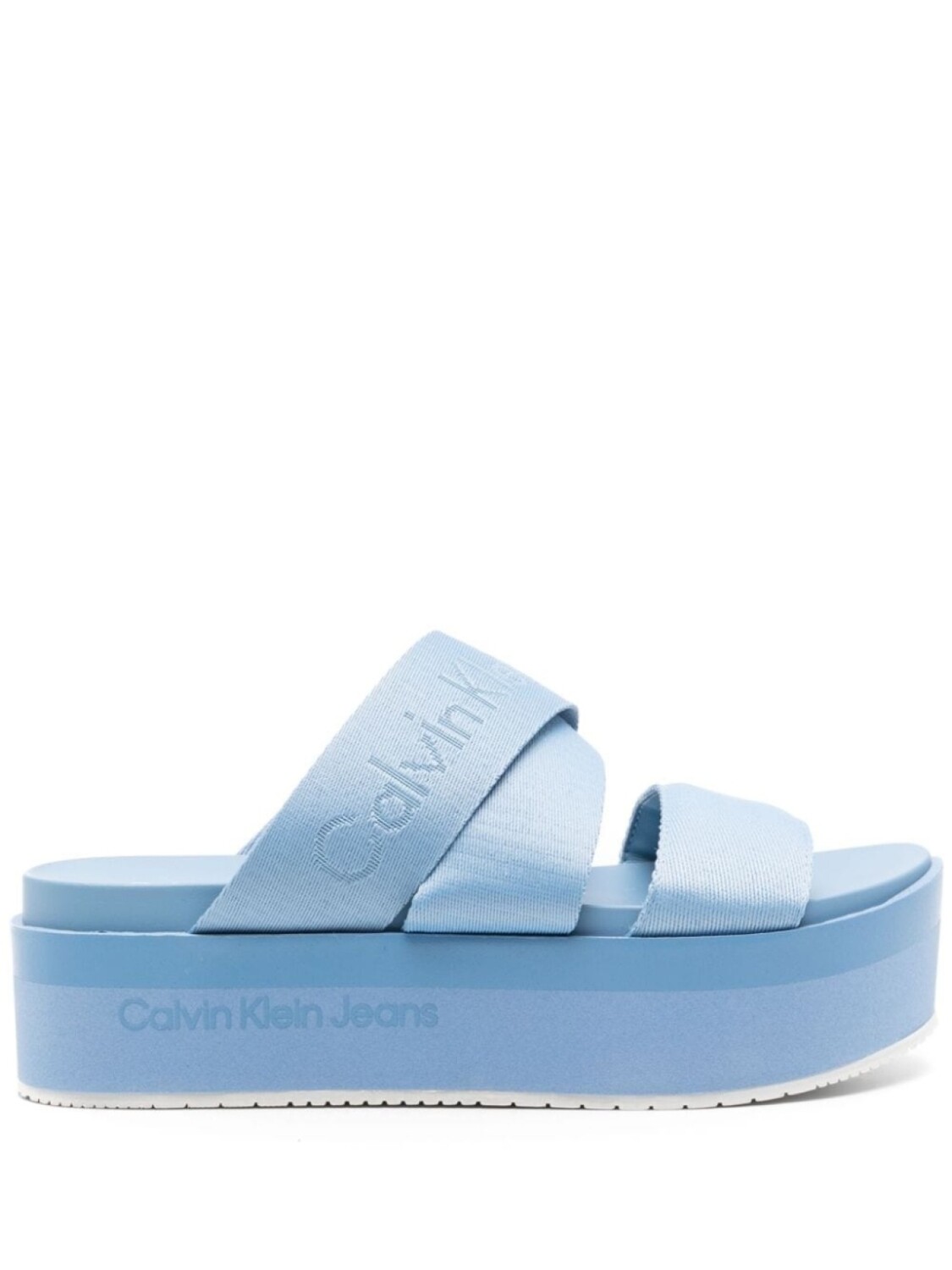 Calvin Klein Jeans босоножки на платформе с жаккардовым логотипом, синий