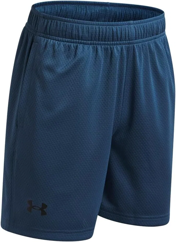 Детские шорты Under Armour из технологичной сетки, (498) Wham Blue//Black — фото 3
