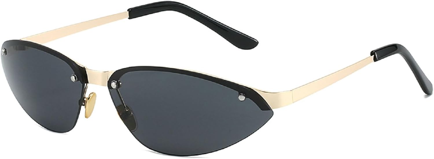 

Ретро-солнцезащитные очки «кошачий глаз» для женщин и мужчин, модные узкие очки с защитой от УФ-излучения UV400, полуободковые солнцезащитные очки для женщин mincl, C3