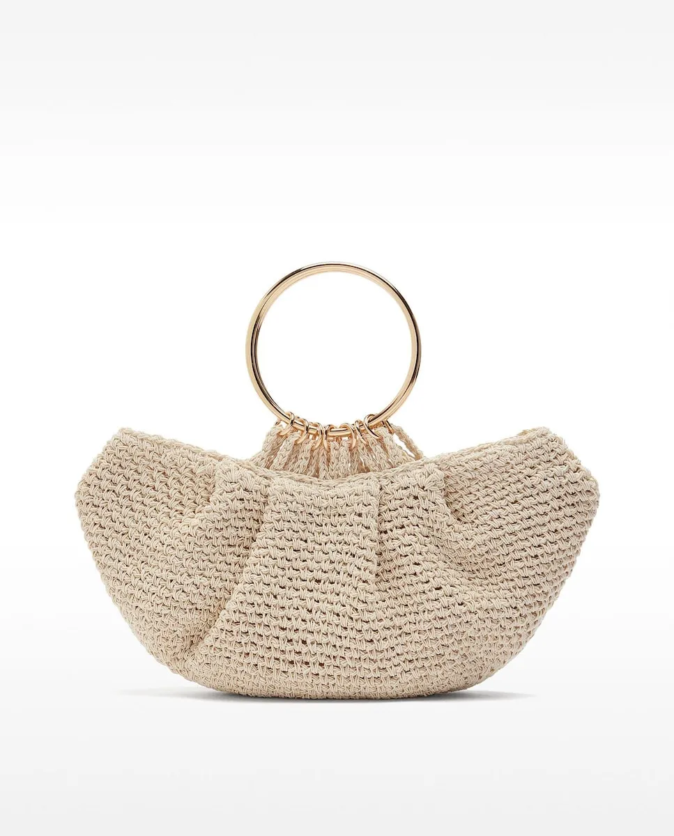 

Многофункциональный вязаный вечерний клатч с жесткой ручкой, гладкой отделкой и магнитной застежкой Parfois, бежевый