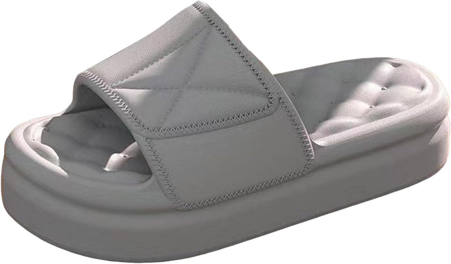 

Тапочки-подушки для женщин и мужчин, ультракомфортные, нескользящие, для душа, для дома и улицы, быстросохнущие, как облака Generic, серый