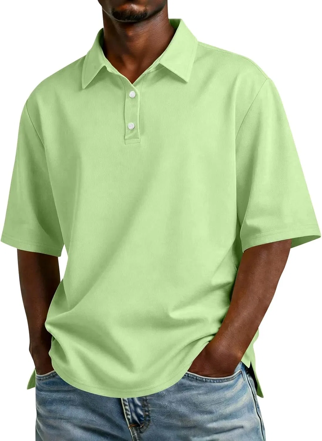 Мужское поло, легкое, дышащее, Generic, Light Green