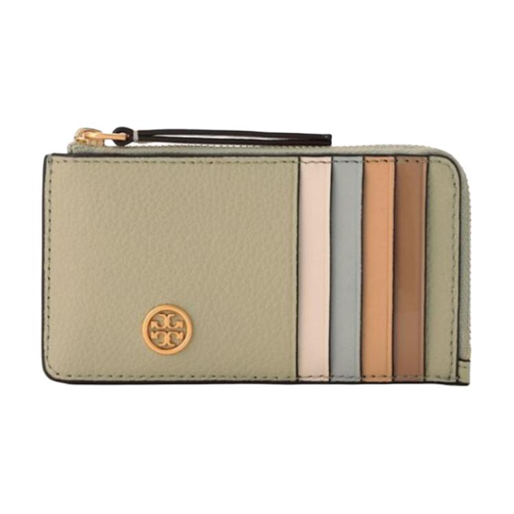 

TORY BURCH Кожаный кошелек Robinson женский светло-зеленый