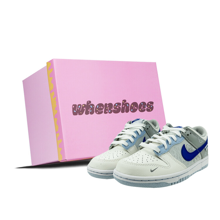 

Кроссовки Nike Dunk Skateboard Shoes Women's Low-Top White Blue/Gray