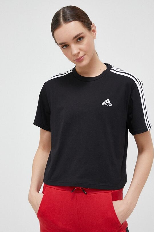 

Хлопковая футболка adidas, черный