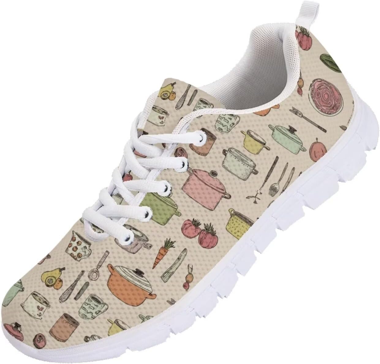 

Мужские кроссовки Funnydude Funny Print для бега, легкие, дышащие, с сеткой, удобные спортивные обувь, Cartoon Kitchenware