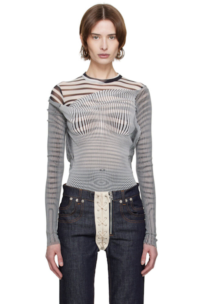 

Бело-черный боди «The Draped Body Morphing» Jean Paul Gaultier