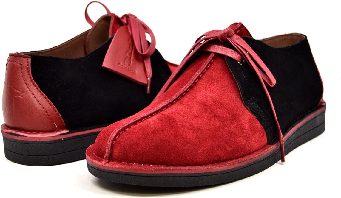 

Мужские кожаные и замшевые ботинки на шнуровке British Collection, черный/красный