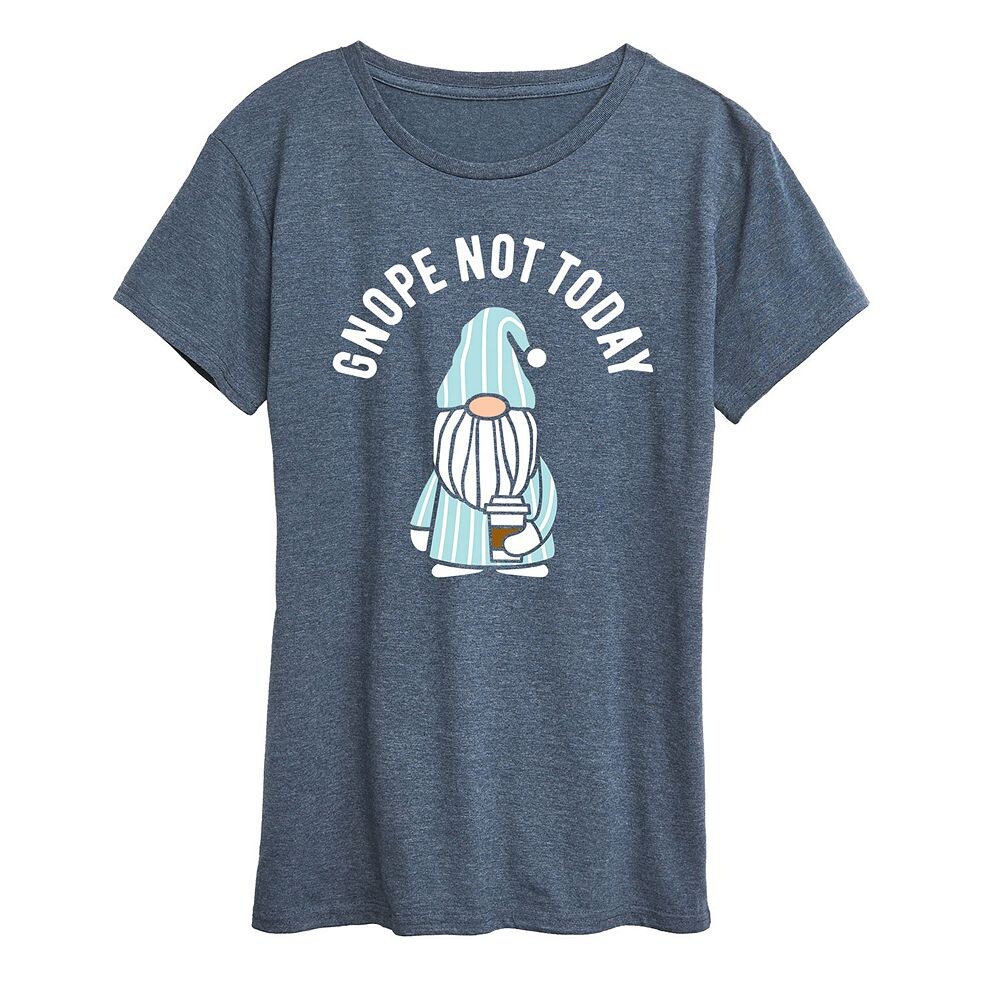 

Женская футболка с рисунком Gnope Not Today Sleepy Gnome Licensed Character, цвет Heather Blue