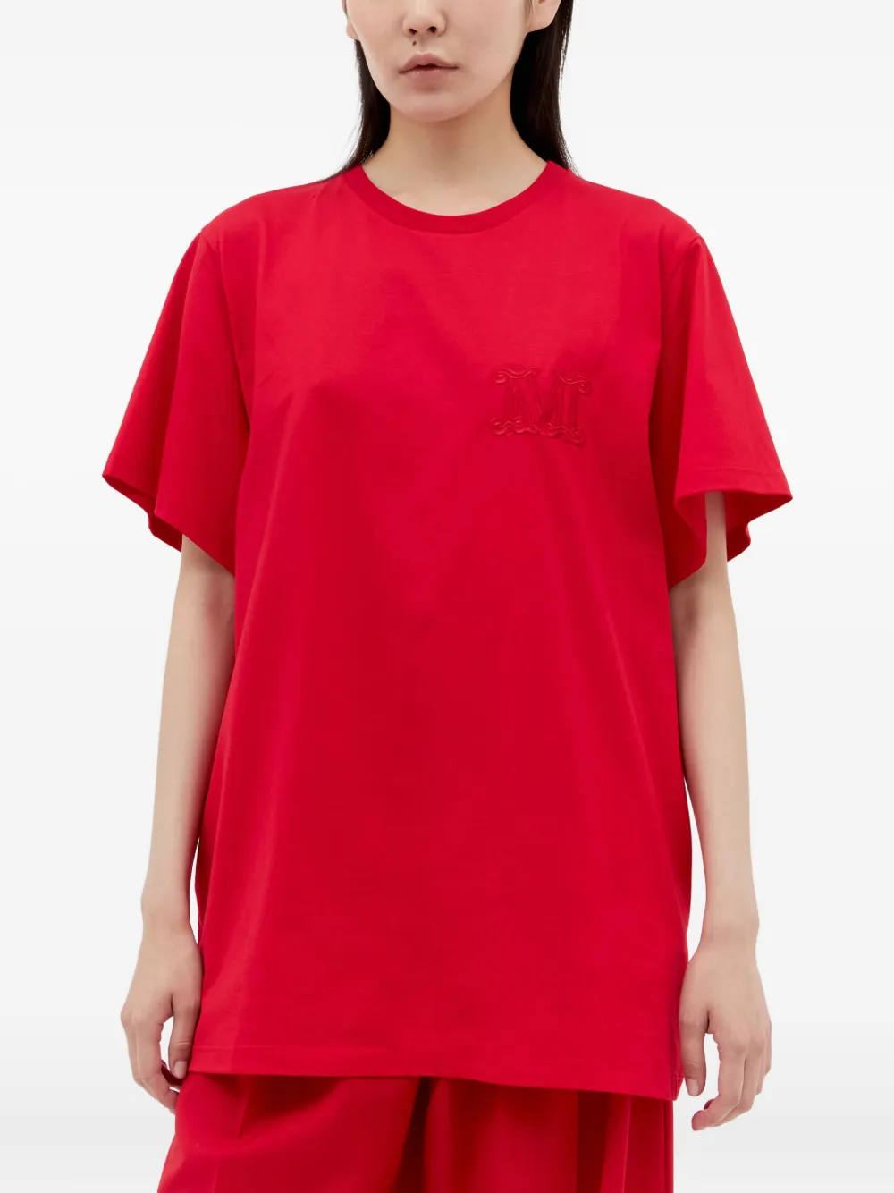 

Футболка с вышитым логотипом MAX MARA, красный