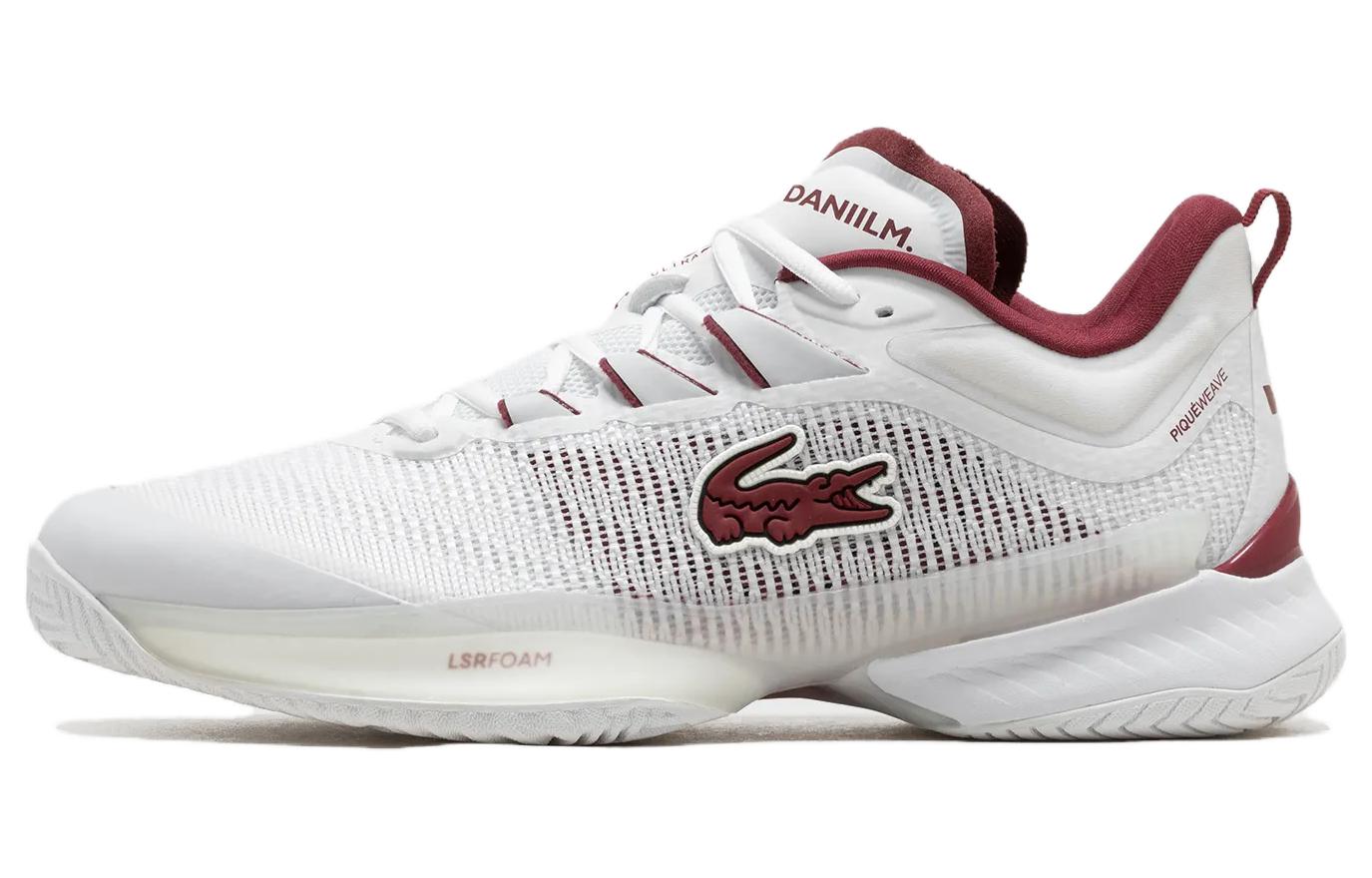 

LACOSTE Кроссовки мужские белые с красным низкие