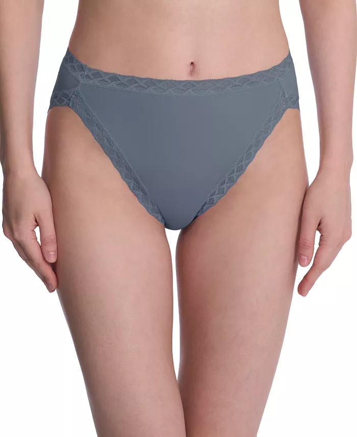 

Трусы Bliss Lace-Trim Cotton French-Cut Brief Underwear 152058 Natori, серый