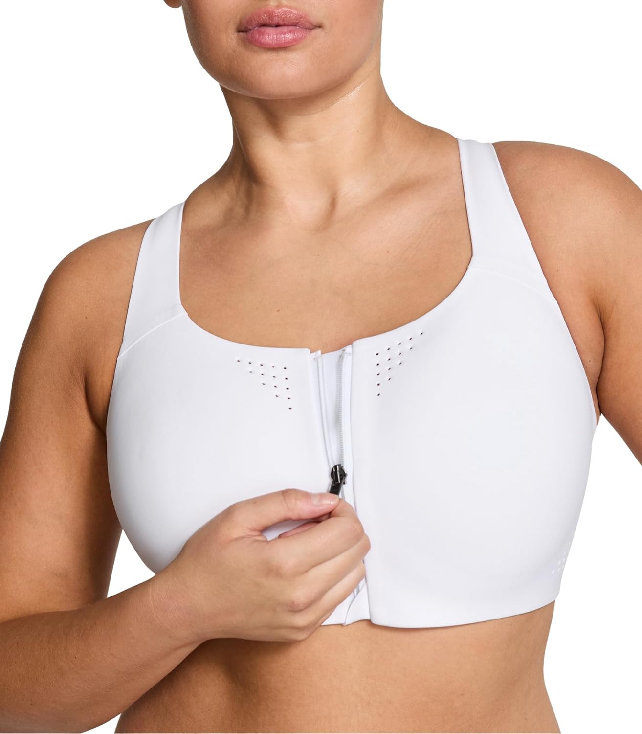 

Женский спортивный бюстгальтер Victoria's Secret VSX Featherweight Max Front Close, с высокой ударопрочностью (32A-38DD), Vs White