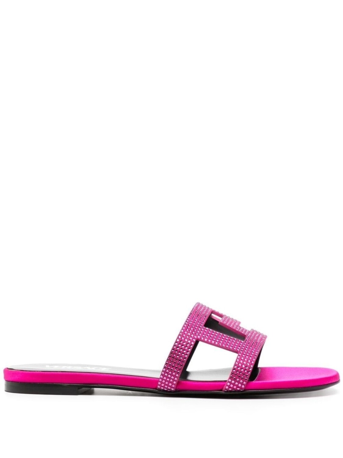 Versace сандалии Greca Maze с кристаллами, розовый