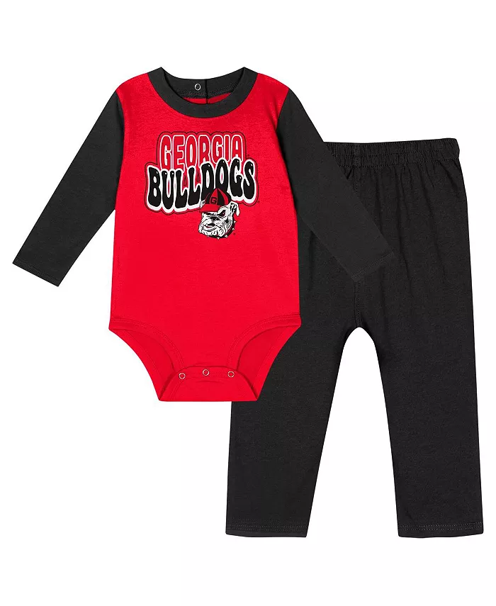 

Детский комплект для мальчиков и девочек из 2 предметов: боди с длинными рукавами и штанишки Georgia Bulldogs Double Up Outerstuff