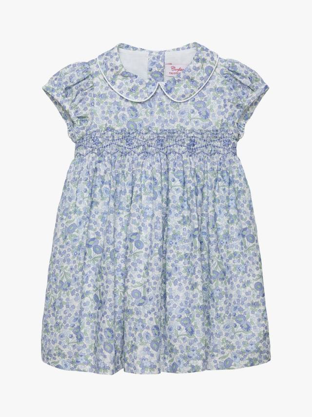 

Платье Baby Arabella с цветочной вышивкой и присборенной юбкой Trotters, Blue Floral