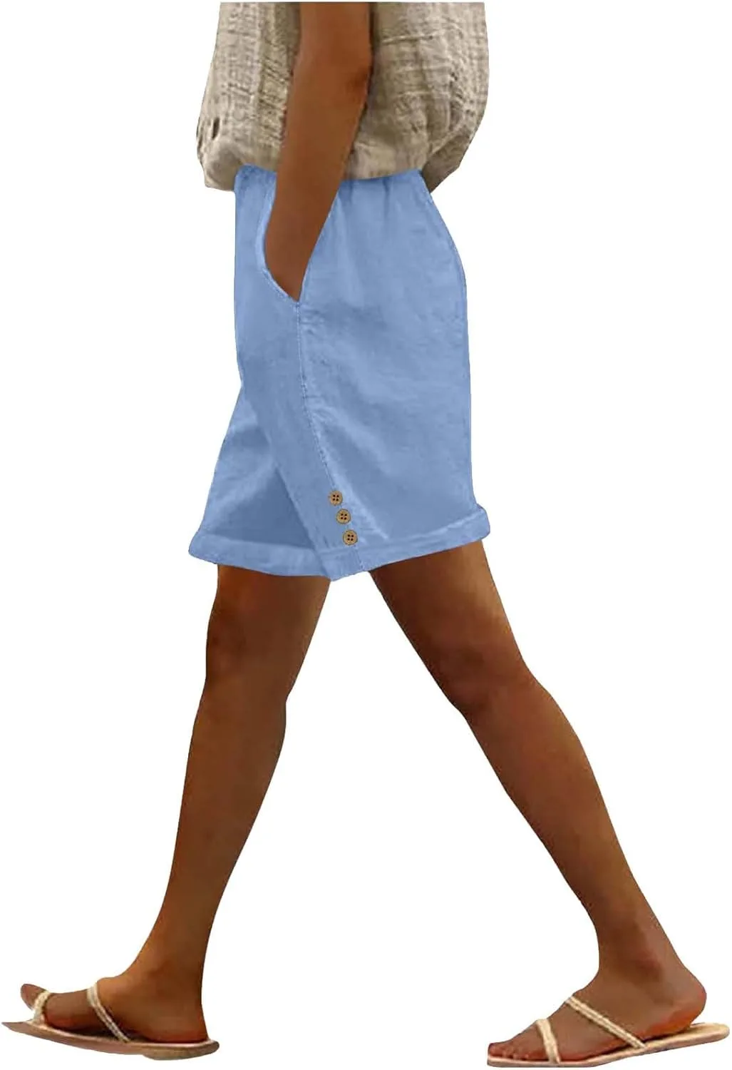 

Женские льняные шорты Loose Fit с карманами AKTCVVJ