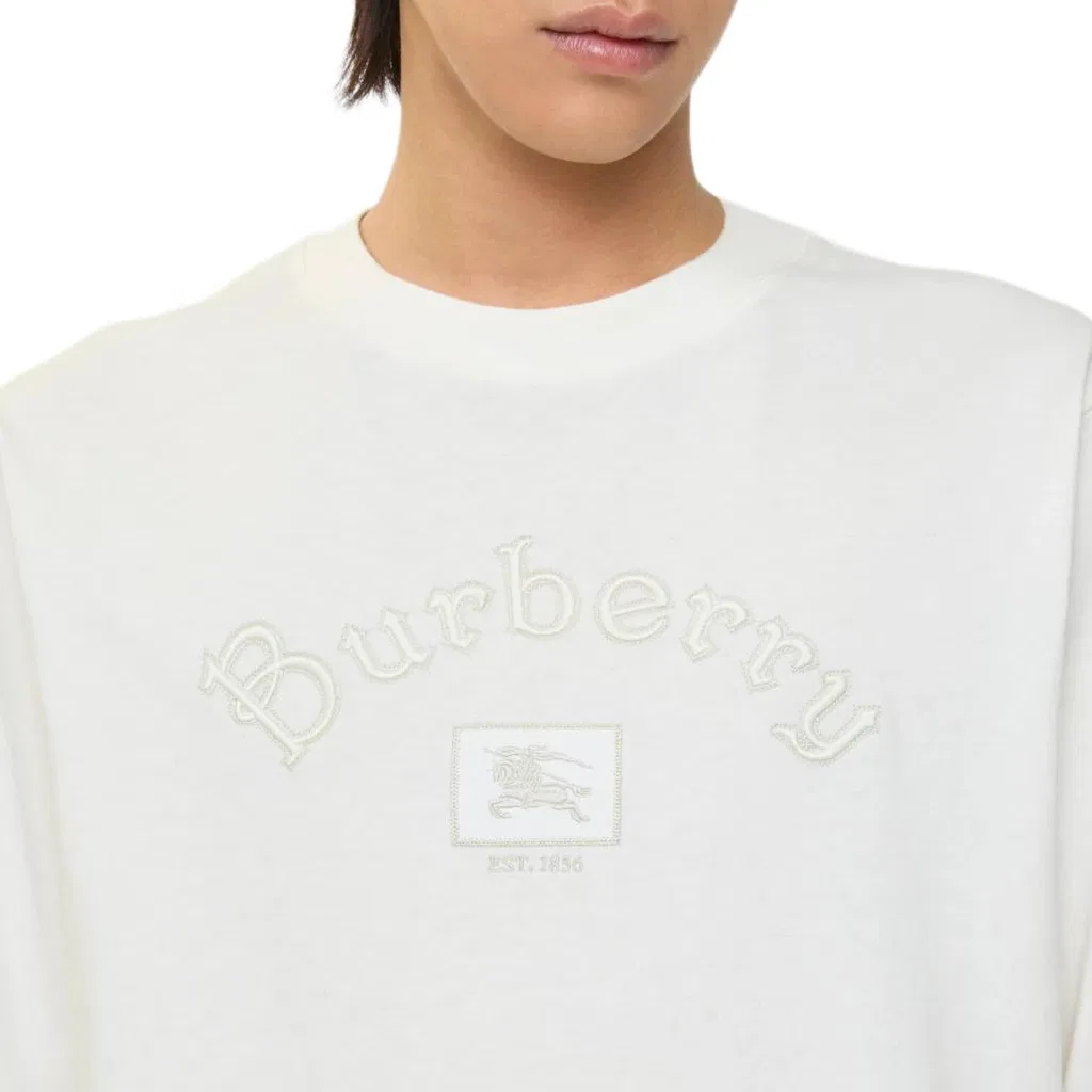 Футболка мужская Burberry Chalk White с круглым вырезом, прямой крой — фото 4