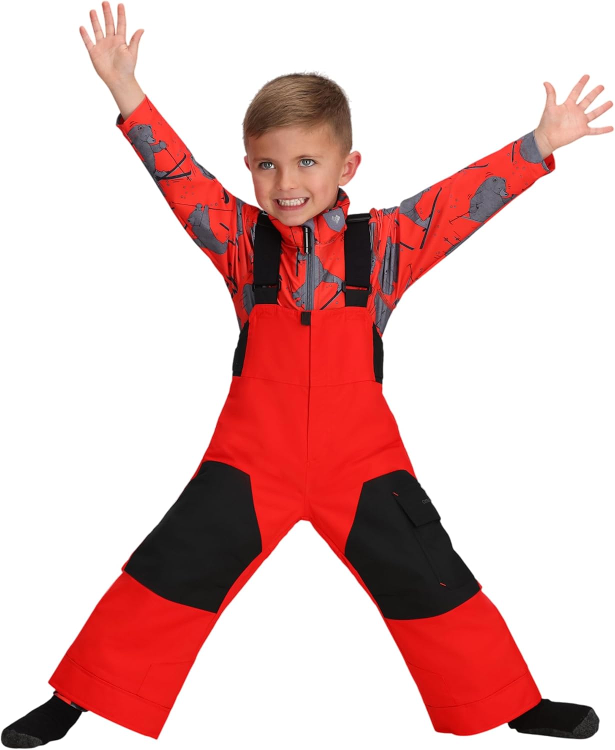 

Утепленные и водонепроницаемые комбинезоны Obermeyer Boys Volt Snow Bib с системой Kids I-Grow, Red