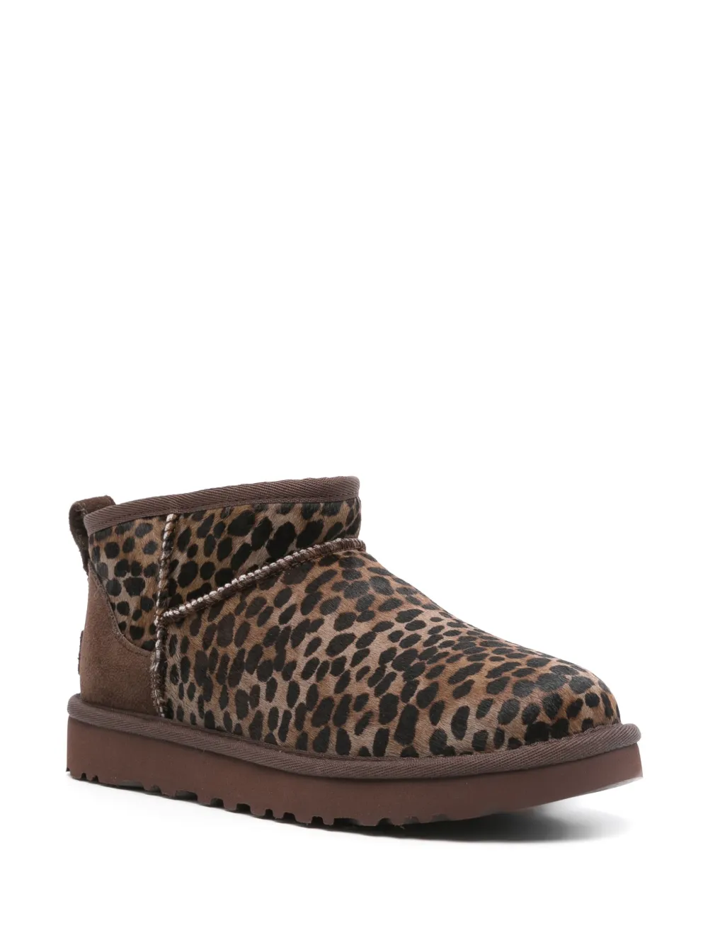 Мужские угги UGG Classic Ultra Mini с леопардовым принтом, коричневый — фото 2