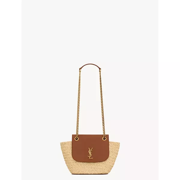 

Миниатюрная сумочка-корзинка из рафии. Saint Laurent, бежевый